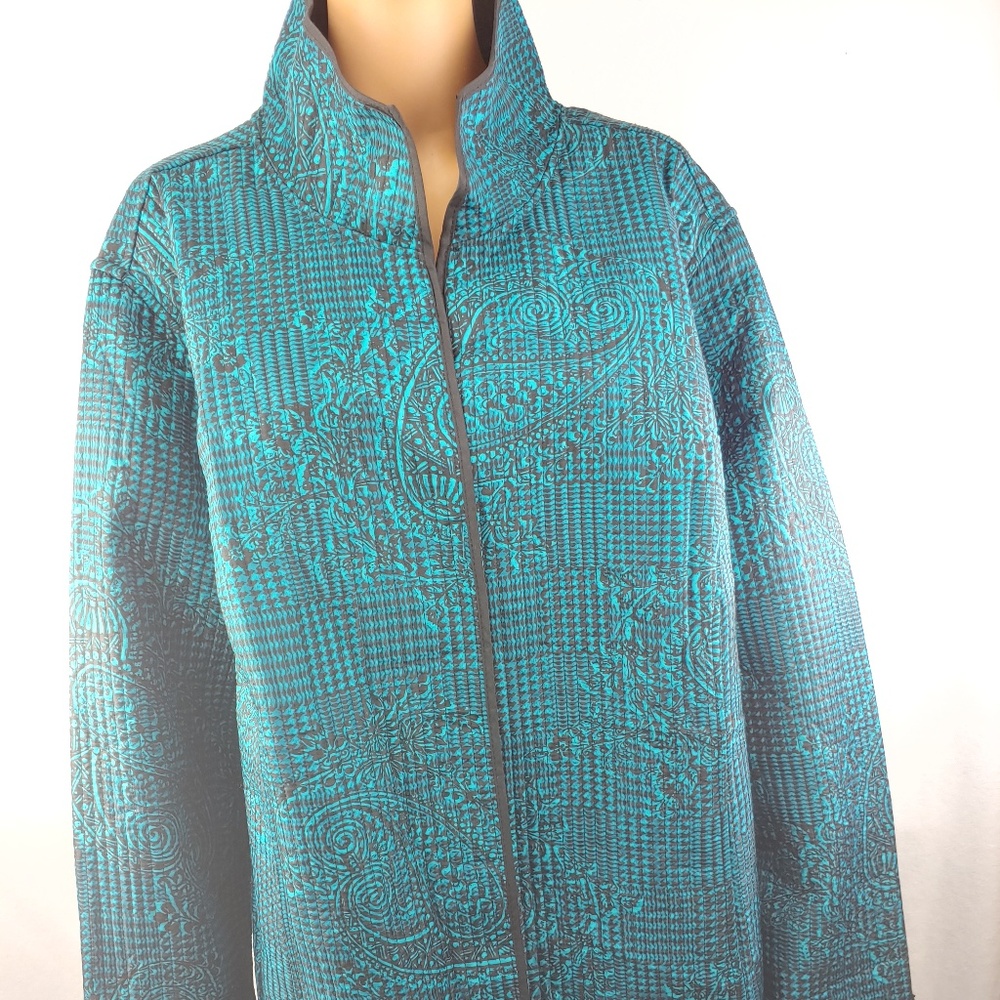Catherines Lounge Jacket Blue Plus Sz 3X Women's